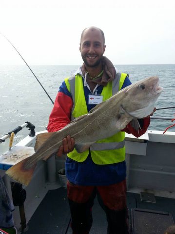European Boat Championship Weymouth Luke with his cod