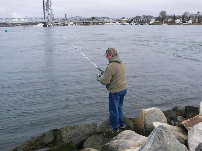 fishing the shore for winter flounder