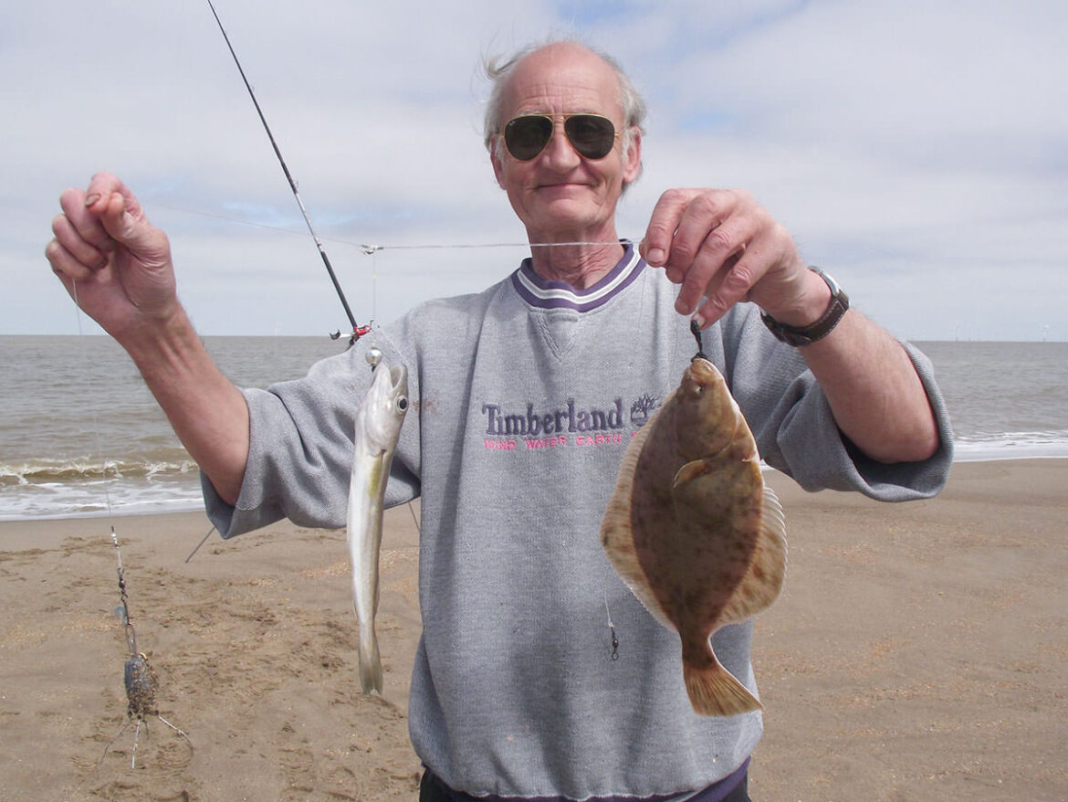 Match winner Rick Jarvis with a flounder and whiting double shot