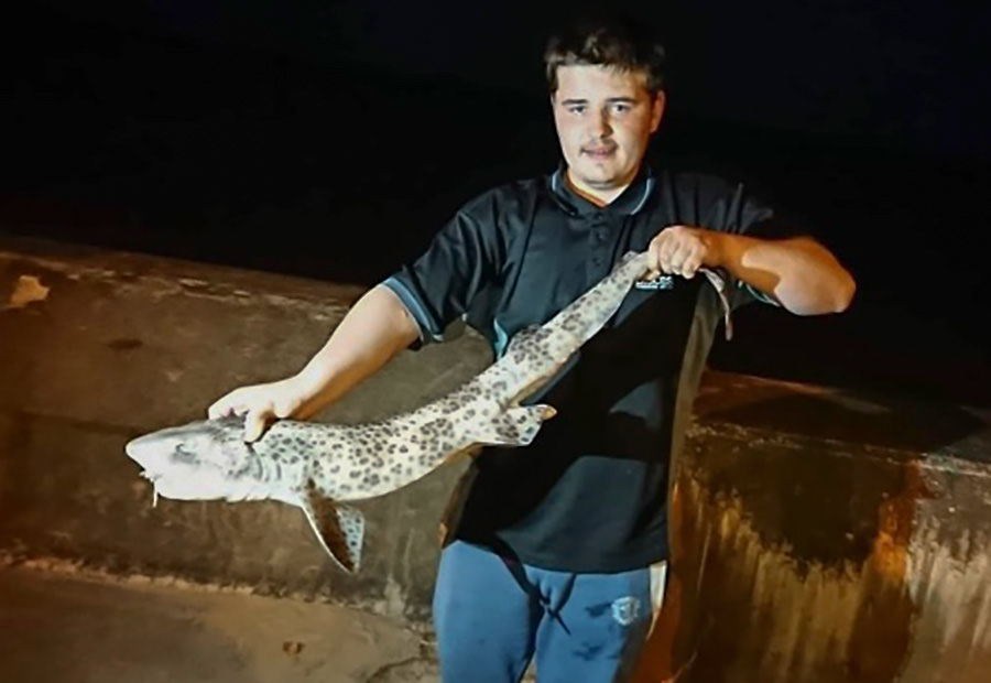 Nathan with his bull huss