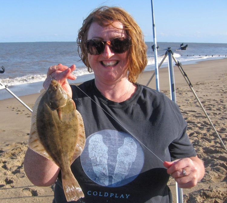 Tracy Cooper Adams with her biggest flounder