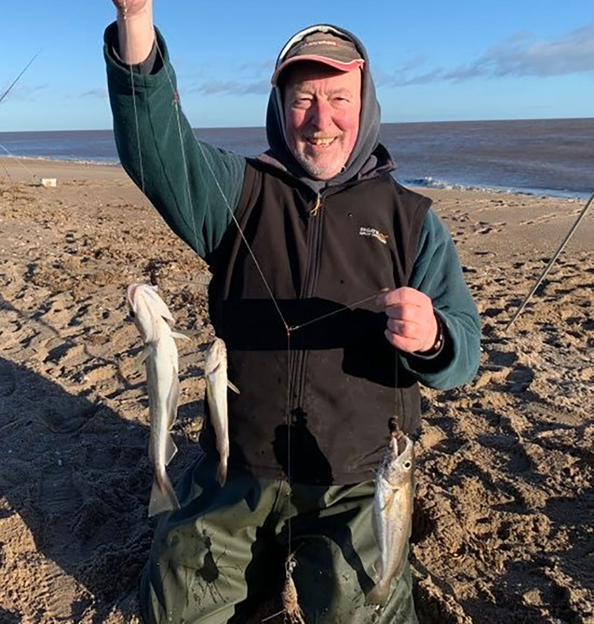 Second placed Garry Hutson with yet another whiting triple shot.