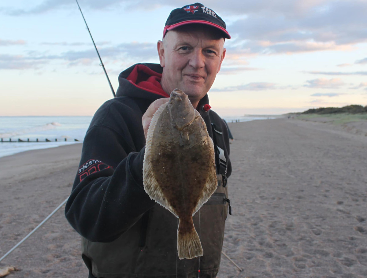 Karl Nangle in third place with a decent flounder