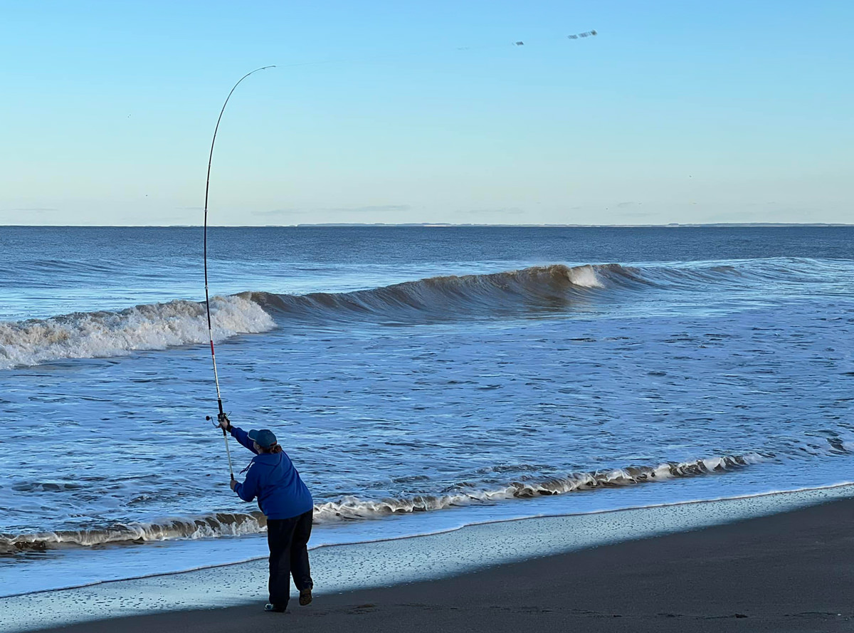 Tracey casting out in pleasant conditions