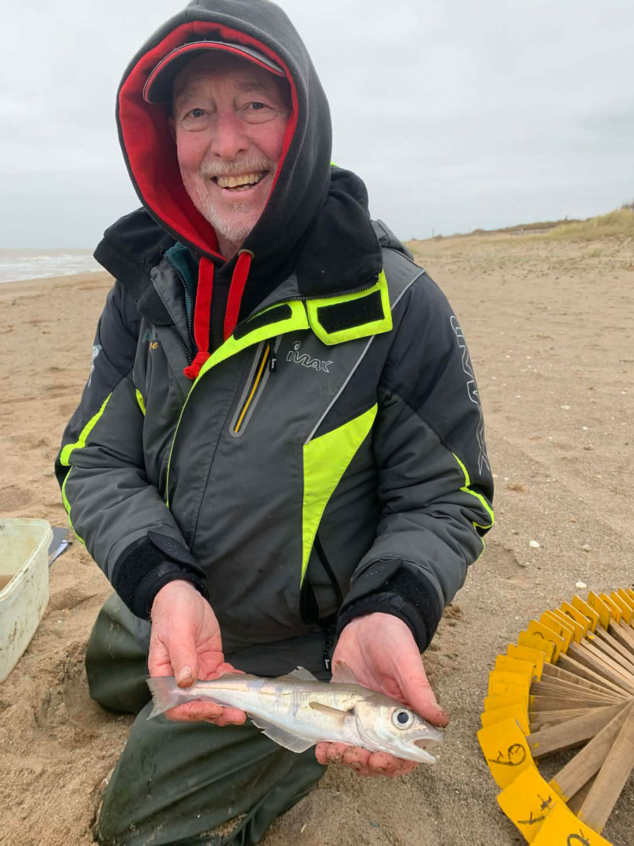 Garry Hutson in second with 153cm of whiting
