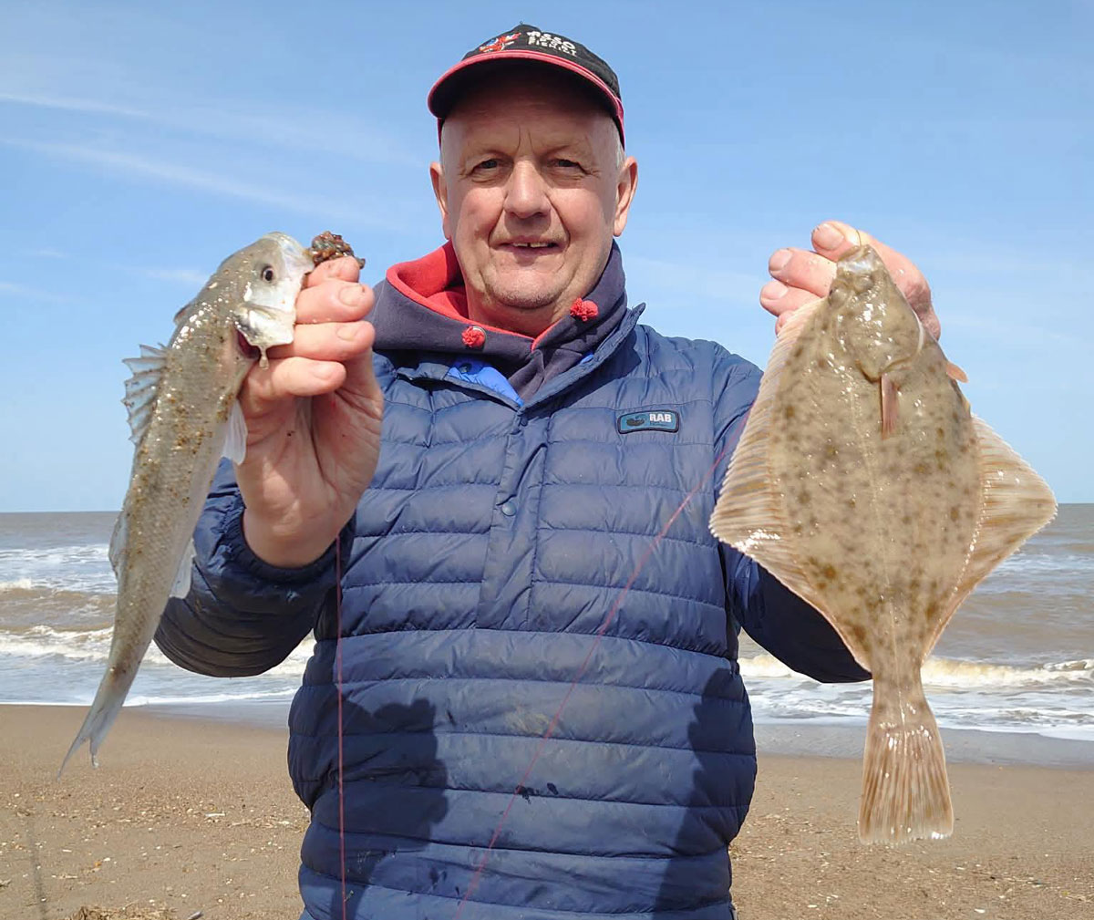 Karl with his bass and flounder was joint winner on 119cm total length
