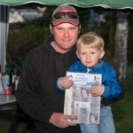 Winner Andy Bunn with son