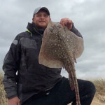 Matt Clark with one of his rays off St Osyth beaches