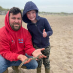 Harvey and dad Richard with a nice eel Harvey and dad Richard with a nice eel