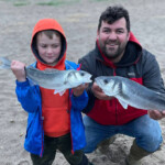 Hunter and Richard with a pair of bass Hunter and Richard with a pair of bass