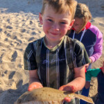Hunter with a nice flounder Hunter with a nice flounder