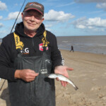 Fifth placed Russ Parsons with one of his two whiting Fifth placed Russ Parsons with one of his two whiting