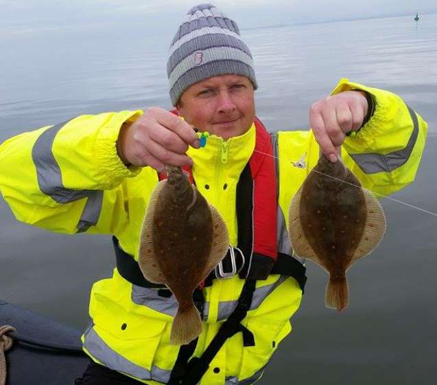 Mark with one of his double headers of plaice