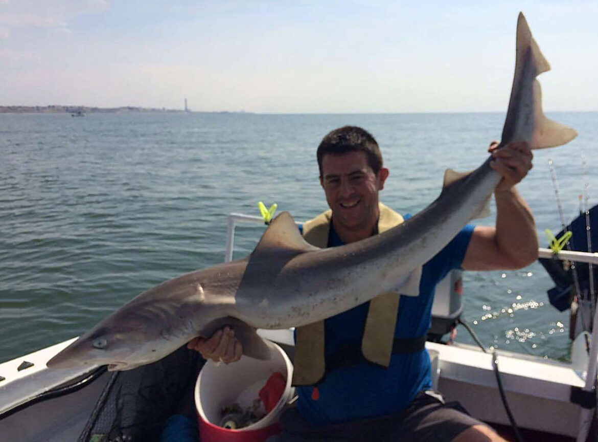 Jonny Roddam with his biggest tope of 30lbs