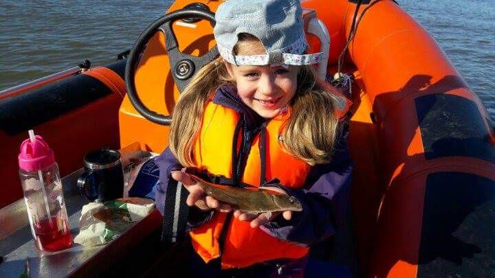 Caitlin with a flatfish