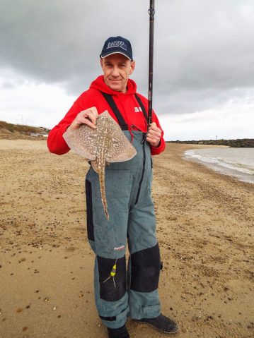 Joe with a smaller Essex thornback ray