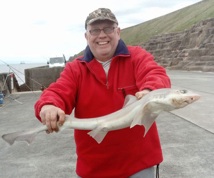 Mick with his first smoothhound