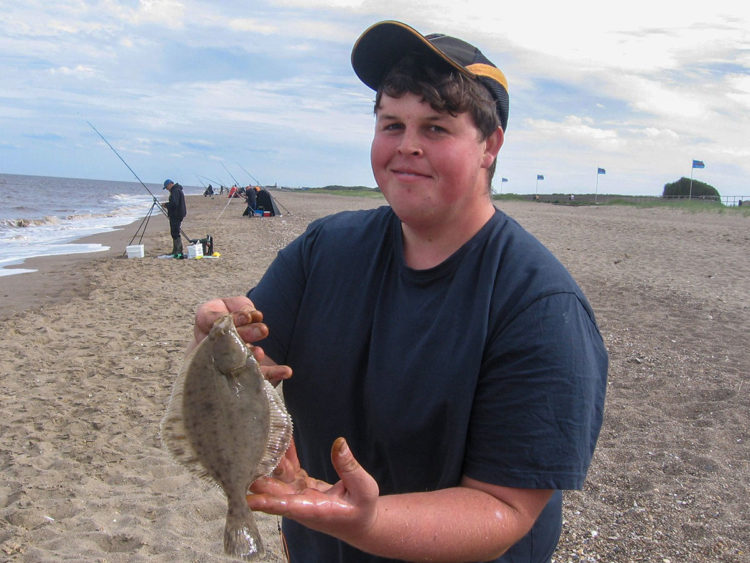 Sixth placed rising star Josh Collier, with one of his five flounders